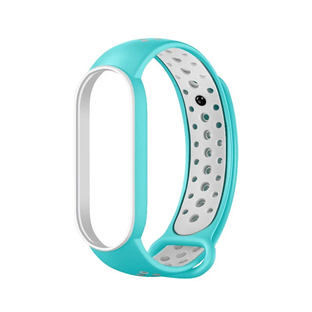 Breathable Silicone Strap for Xiaomi Mi Band 7 6 5 4 3 Two Color Wristband for Mi Band 3 4 Mi Band 5 6 7 Replacement Accessories
