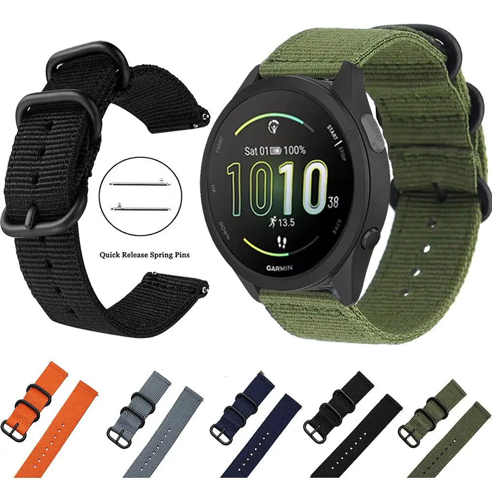 20mm 22mm Woven Nylon Strap for Garmin Forerunner 265 255 165 158 55 245 Watch Band Bracelet for Vivoactive 6/5/4/Venu 2 Plus SQ