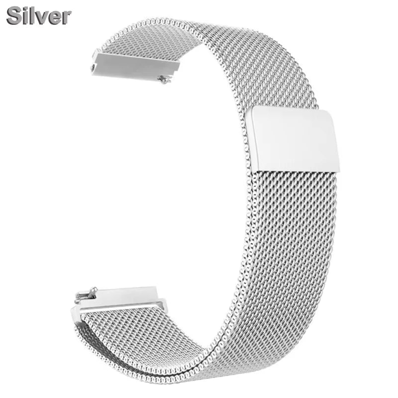 18mm 20mm 22mm Stainless Steel Strap For Garmin Venu 4 3 2 2S 3S/Forerunner 55 158 245 255 645 745 965 970/Vivoactive 4 5 6 Band