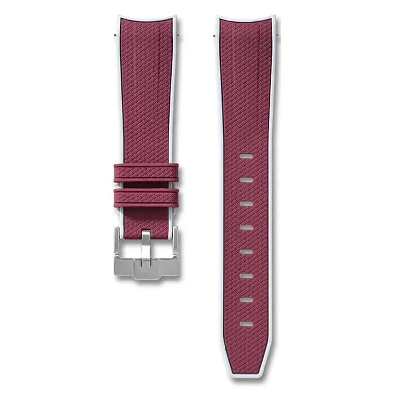 Curved End Strap for Omega X Swatch Joint MoonSwatch Planet 20mm Silicone Quick Release Watch Band Bracelet for Speedmaster