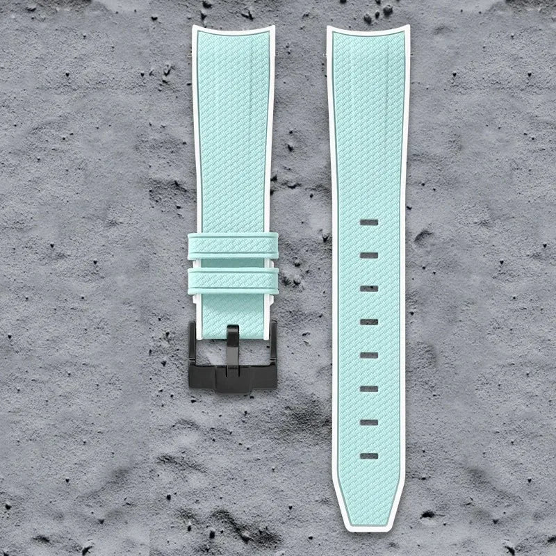 Curved End Strap for Omega X Swatch Joint MoonSwatch Planet 20mm Silicone Quick Release Watch Band Bracelet for Speedmaster
