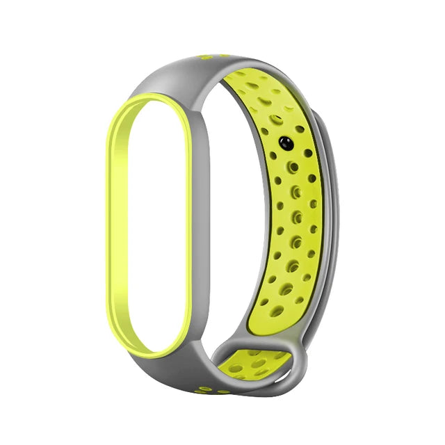 Breathable Silicone Strap for Xiaomi Mi Band 7 6 5 4 3 Two Color Wristband for Mi Band 3 4 Mi Band 5 6 7 Replacement Accessories