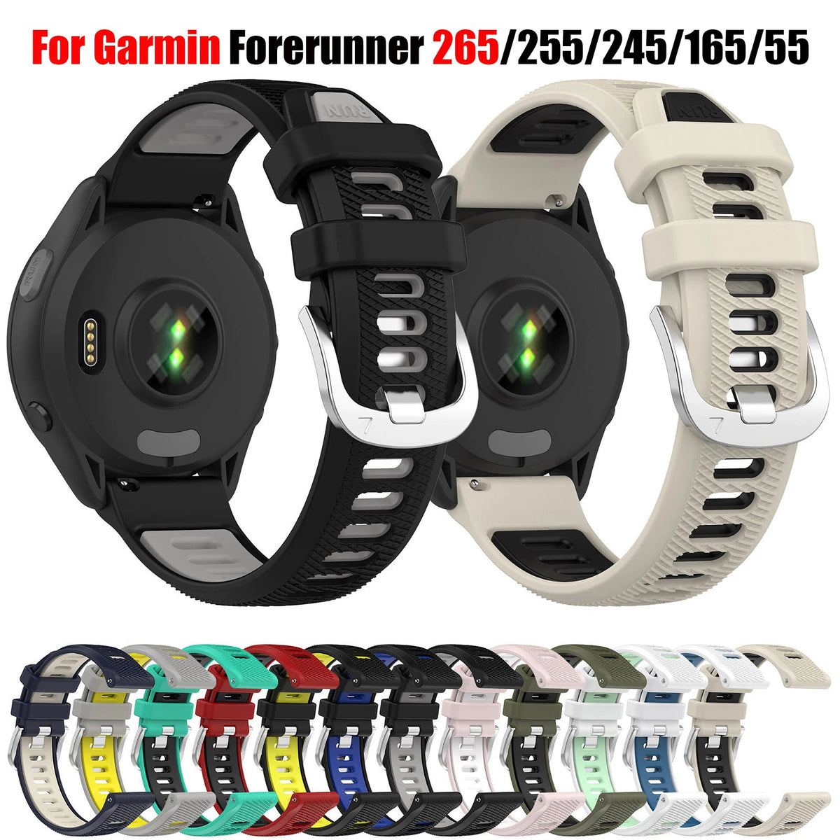 18mm 20mm 22mm watch band for Garmin Forerunner 265 255 170 570 165 245 55 70 bracelet buckle strap For Garmin Vivoactive 6 5 4