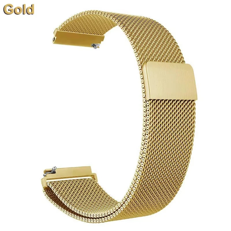 18mm 20mm 22mm Stainless Steel Strap For Garmin Venu 4 3 2 2S 3S/Forerunner 55 158 245 255 645 745 965 970/Vivoactive 4 5 6 Band
