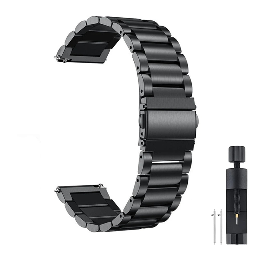 18mm 20mm 22mm Stainless Steel Strap For Garmin Venu 4 3 2 2S 3S/Forerunner 55 158 245 255 645 745 965 970/Vivoactive 4 5 6 Band