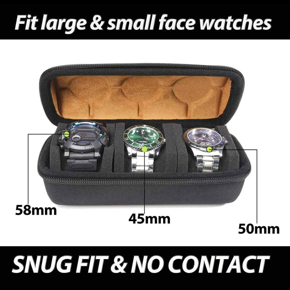 Watch Box Organizer for Men,Watch Travel Case Portable Storage Watch Display Holder for Wristwatches with anti-Move Watch Pillow