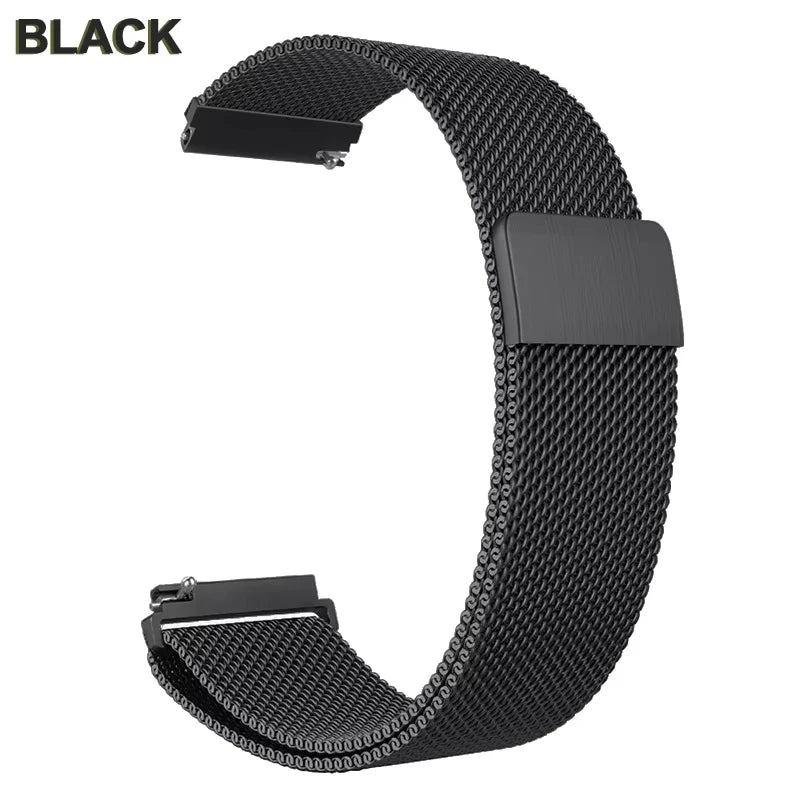 18mm 20mm 22mm Stainless Steel Strap For Garmin Venu 4 3 2 2S 3S/Forerunner 55 158 245 255 645 745 965 970/Vivoactive 4 5 6 Band